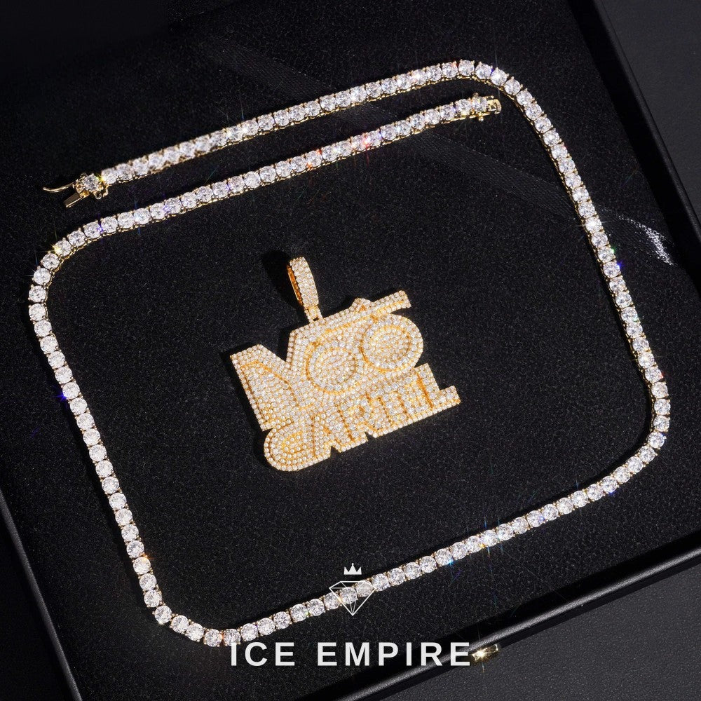 Iced Out Baguette Rose Gold Plated Pendant