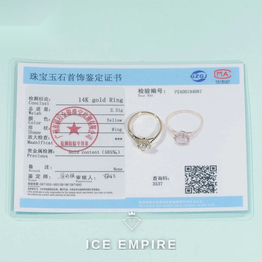 Iced Out Gold Plated Moissanite Engagement Ring