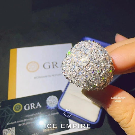 Iced Out Rose Gold Plated Moissanite Ring