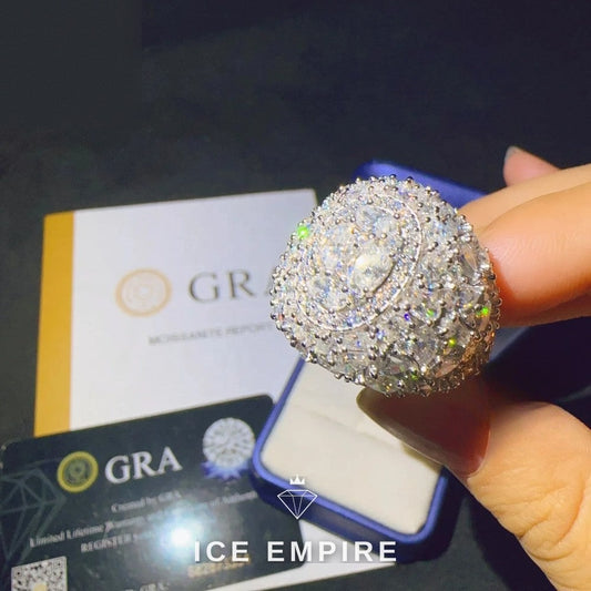 Iced Out Rose Gold Plated Moissanite Ring