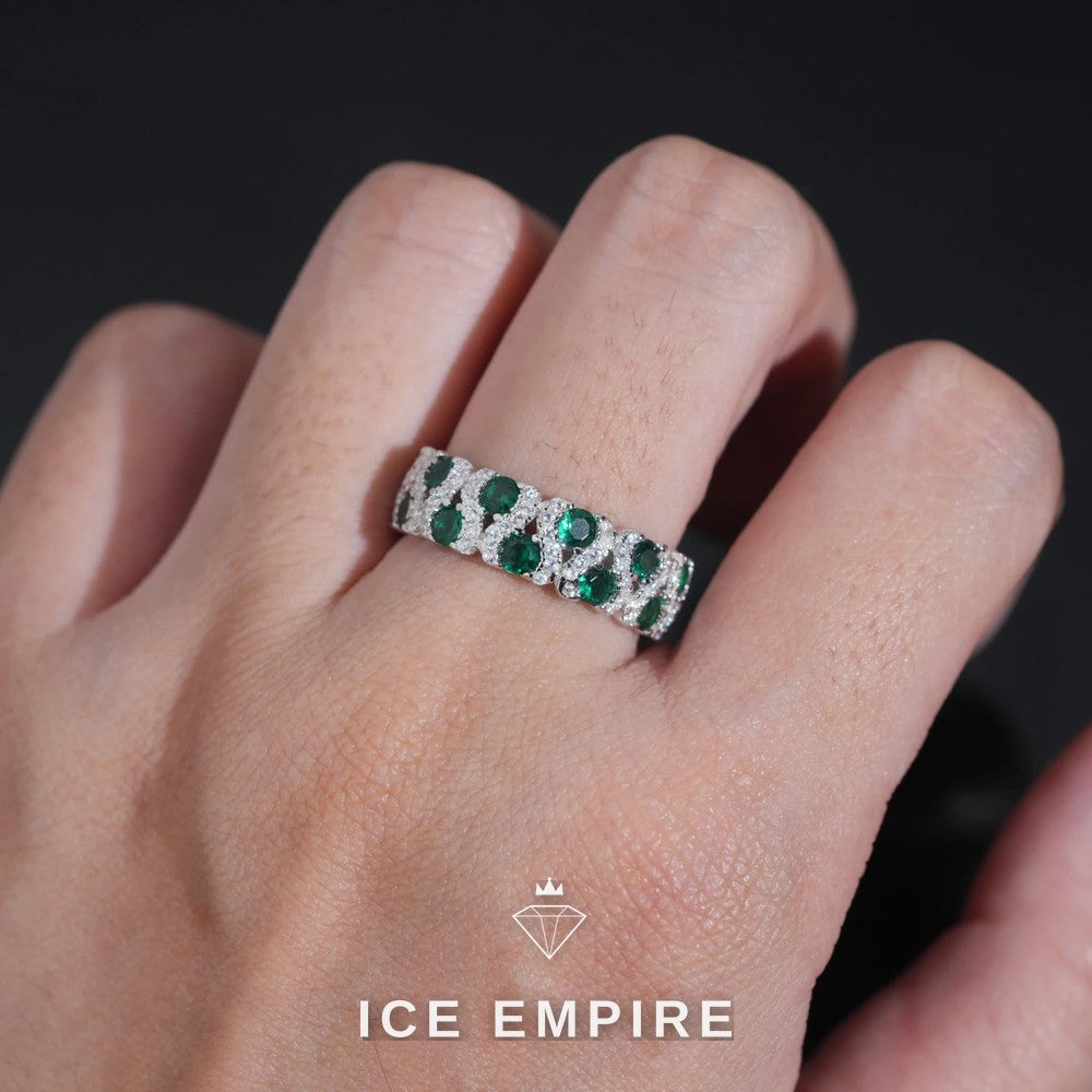 Iced Out 925 Silver Moissanite Engagement Ring