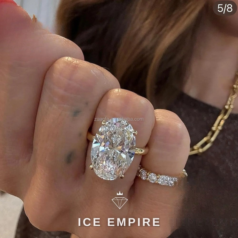 Iced Out 14K Gold Lab Grown Diamond Engagement Ring