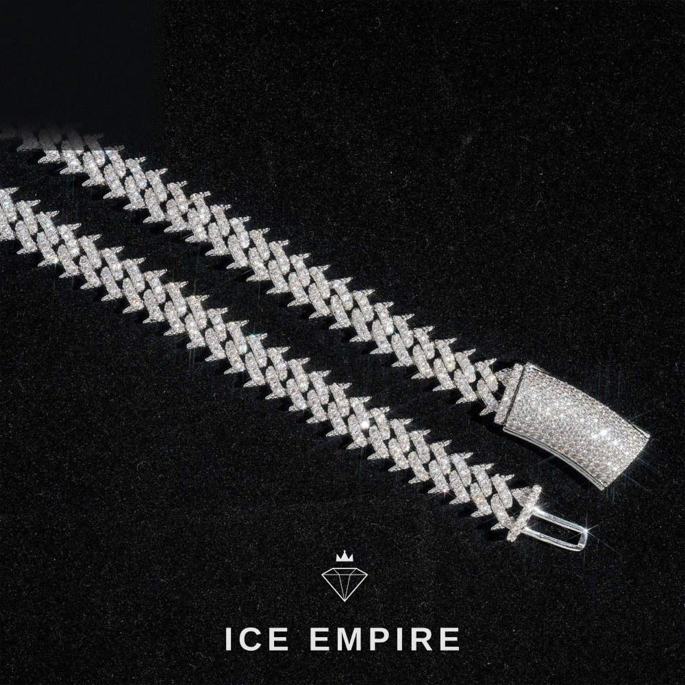 Iced Out Rose Gold Plated Moissanite Cuban Chain