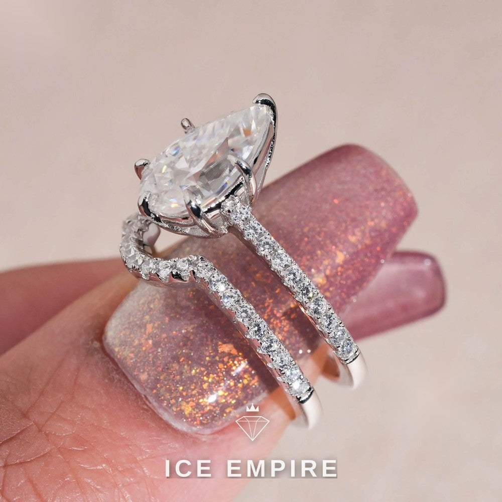Iced Out 925 Silver Moissanite Wedding Band