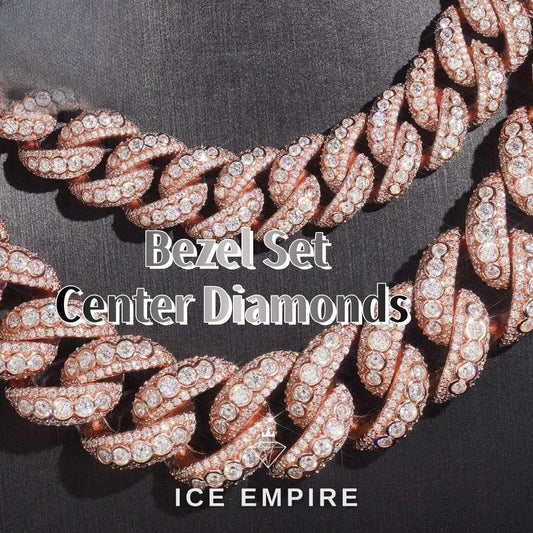 Iced Out Rose Gold Plated Moissanite Cuban Chain