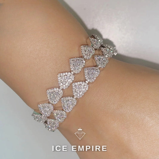 Iced Out Heart Gold Plated Moissanite Cuban Chain