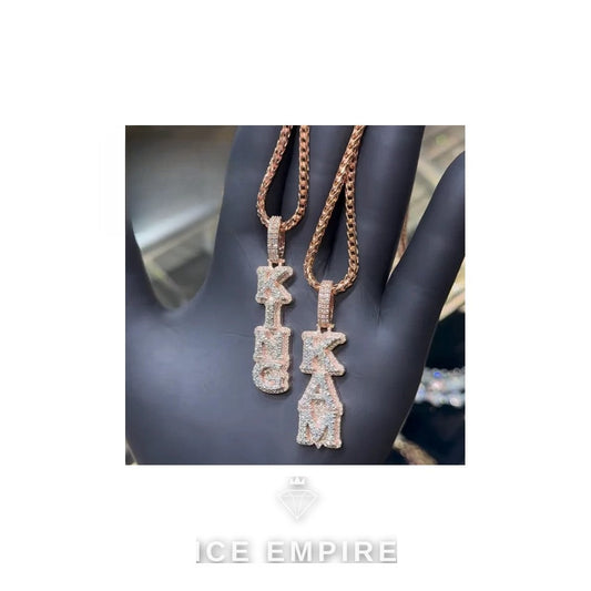 Iced Out Baguette Rose Gold Plated Lab Grown Diamond Cuban Chain