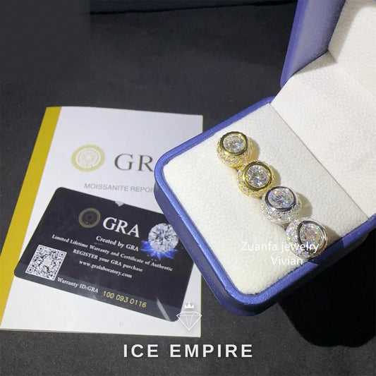 Iced Out 925 Silver Moissanite Earrings