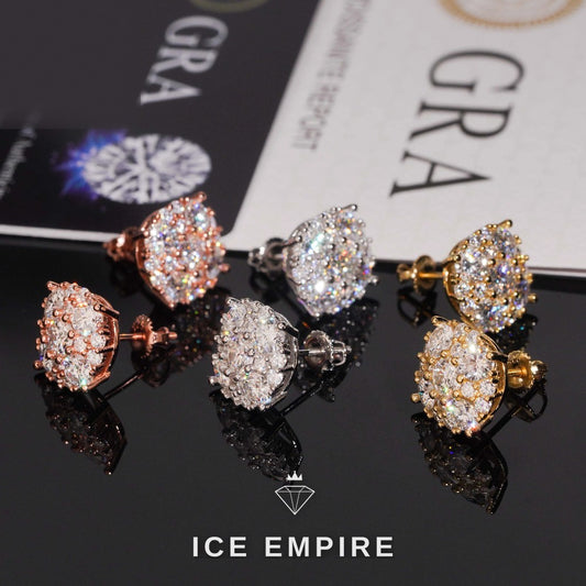 Iced Out 925 Silver Moissanite Earrings