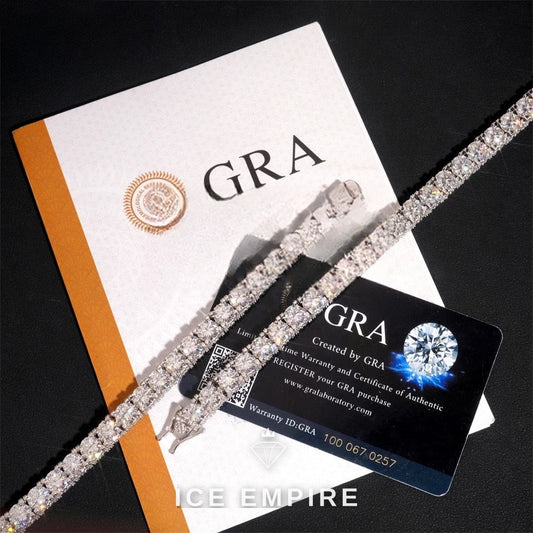 Iced Out Cluster 925 Silver Moissanite Cuban Chain