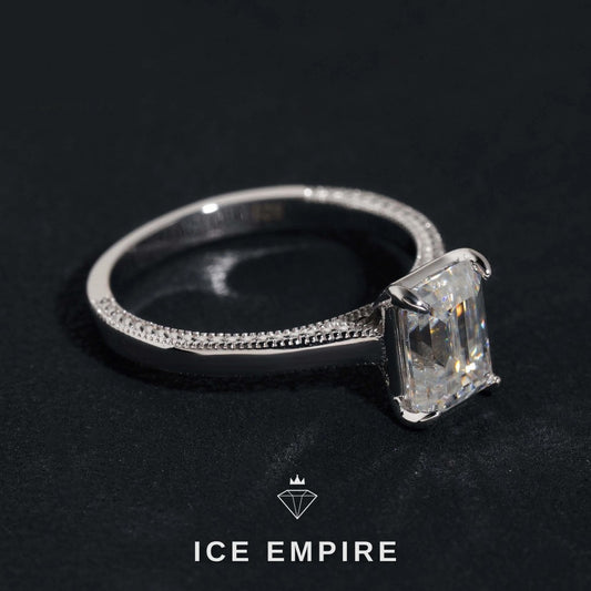 Iced Out 925 Silver Moissanite Wedding Band