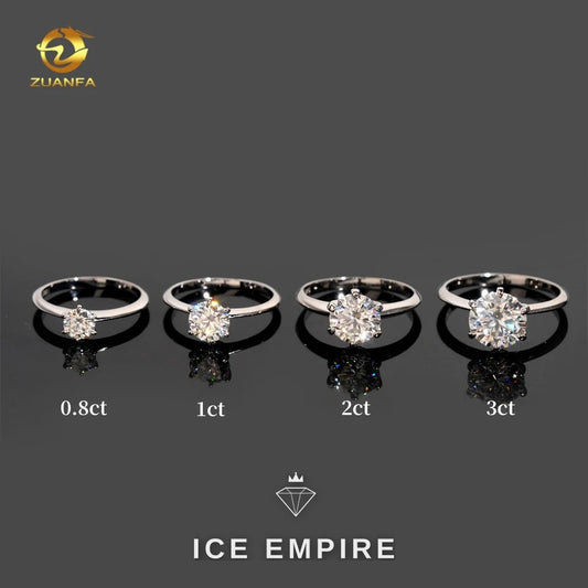 Iced Out 925 Silver Moissanite Wedding Band
