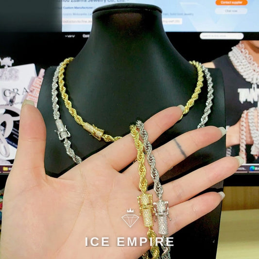 Iced Out Rose Gold Plated Moissanite Cuban Chain