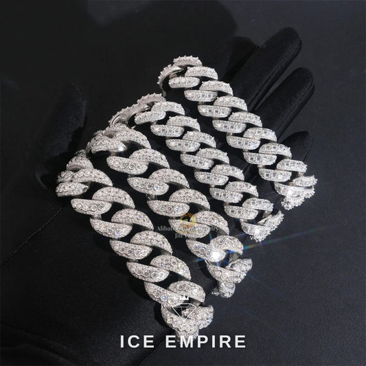 Iced Out Rose Gold Plated Moissanite Cuban Chain
