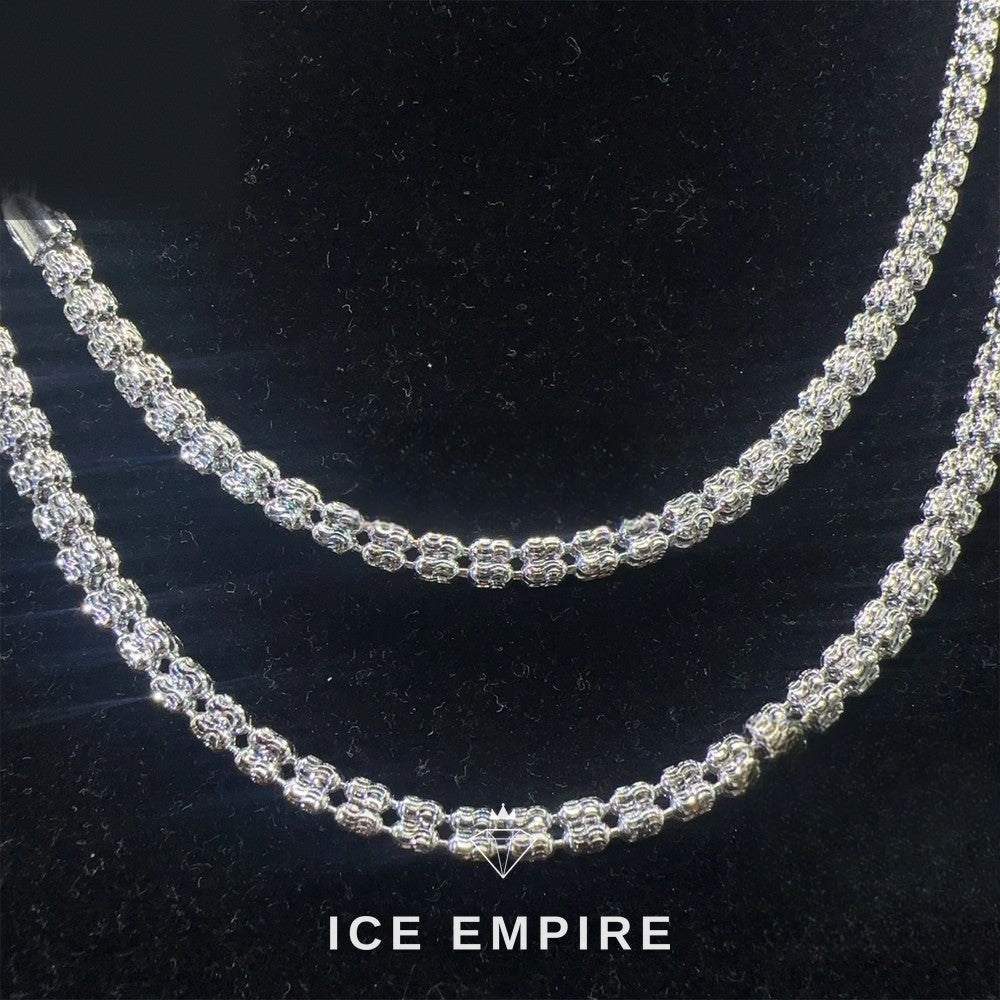 Iced Out 925 Silver Moissanite Cuban Chain