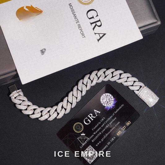 Iced Out 925 Silver Moissanite Cuban Chain