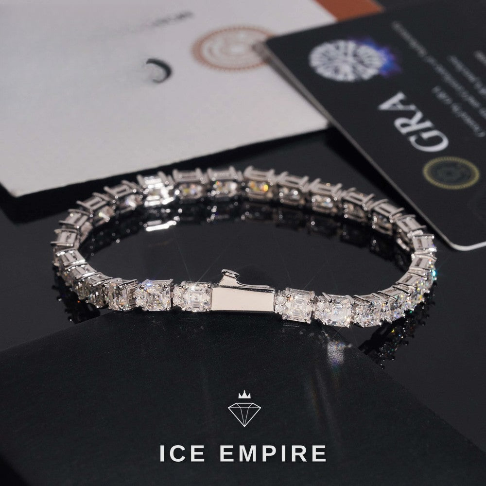 Iced Out 925 Silver Moissanite Tennis Bracelet
