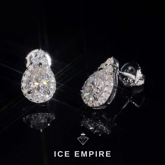 Iced Out 14K Gold Moissanite Earrings