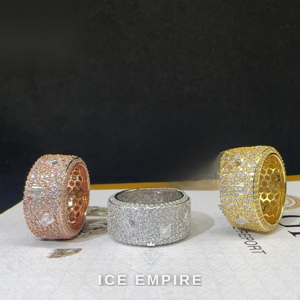 Iced Out 925 Silver Moissanite Ring