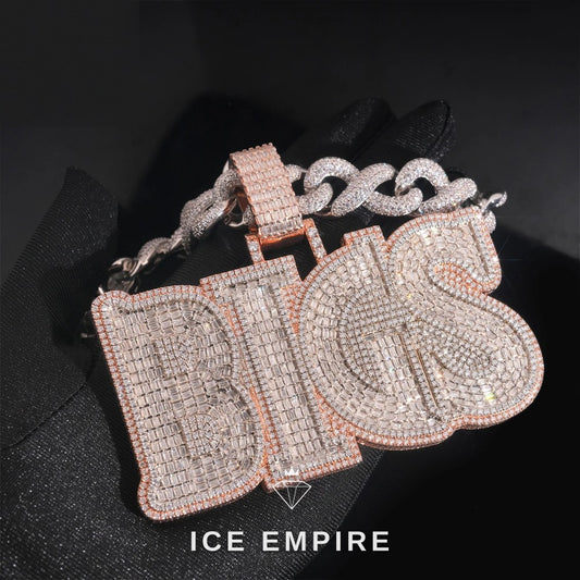 Iced Out Rose Gold Plated Moissanite Pendant