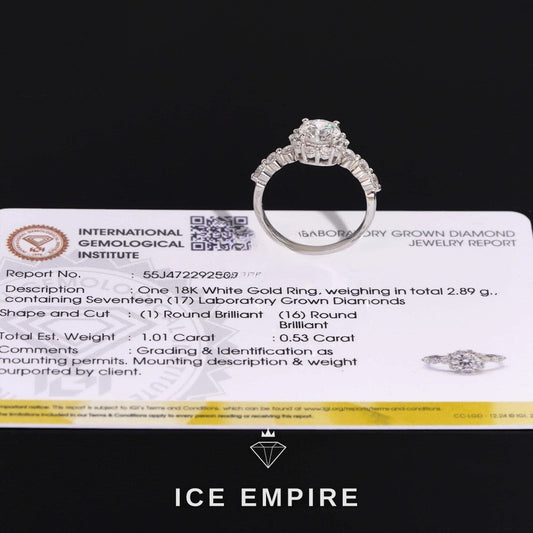 Iced Out Gold Plated Lab Grown Diamond Engagement Ring