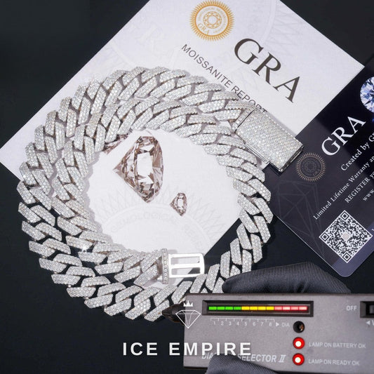 Iced Out Rose Gold Plated Moissanite Cuban Chain