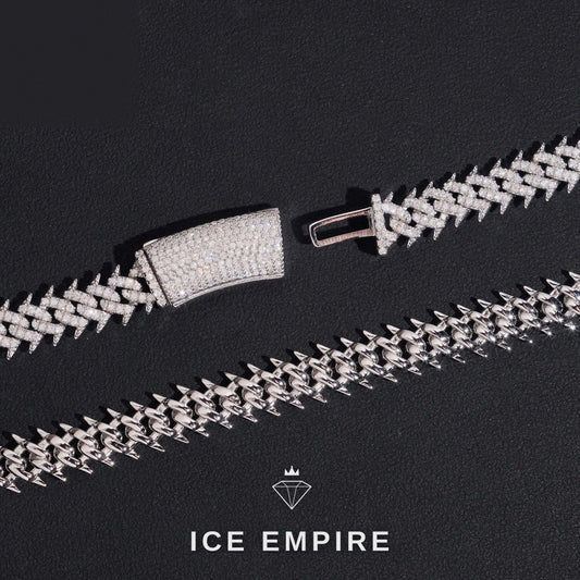 Iced Out 925 Silver Moissanite Cuban Chain