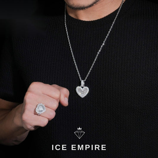 Iced Out Heart Rose Gold Plated Pendant