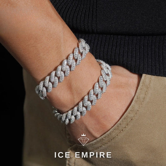Iced Out 925 Silver Moissanite Cuban Chain
