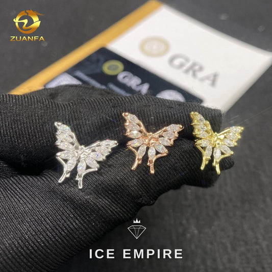 Iced Out 925 Silver Moissanite Stud Earrings