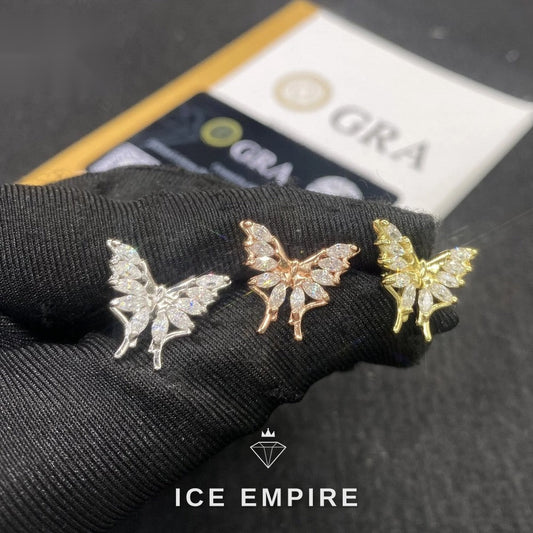 Iced Out 925 Silver Moissanite Stud Earrings