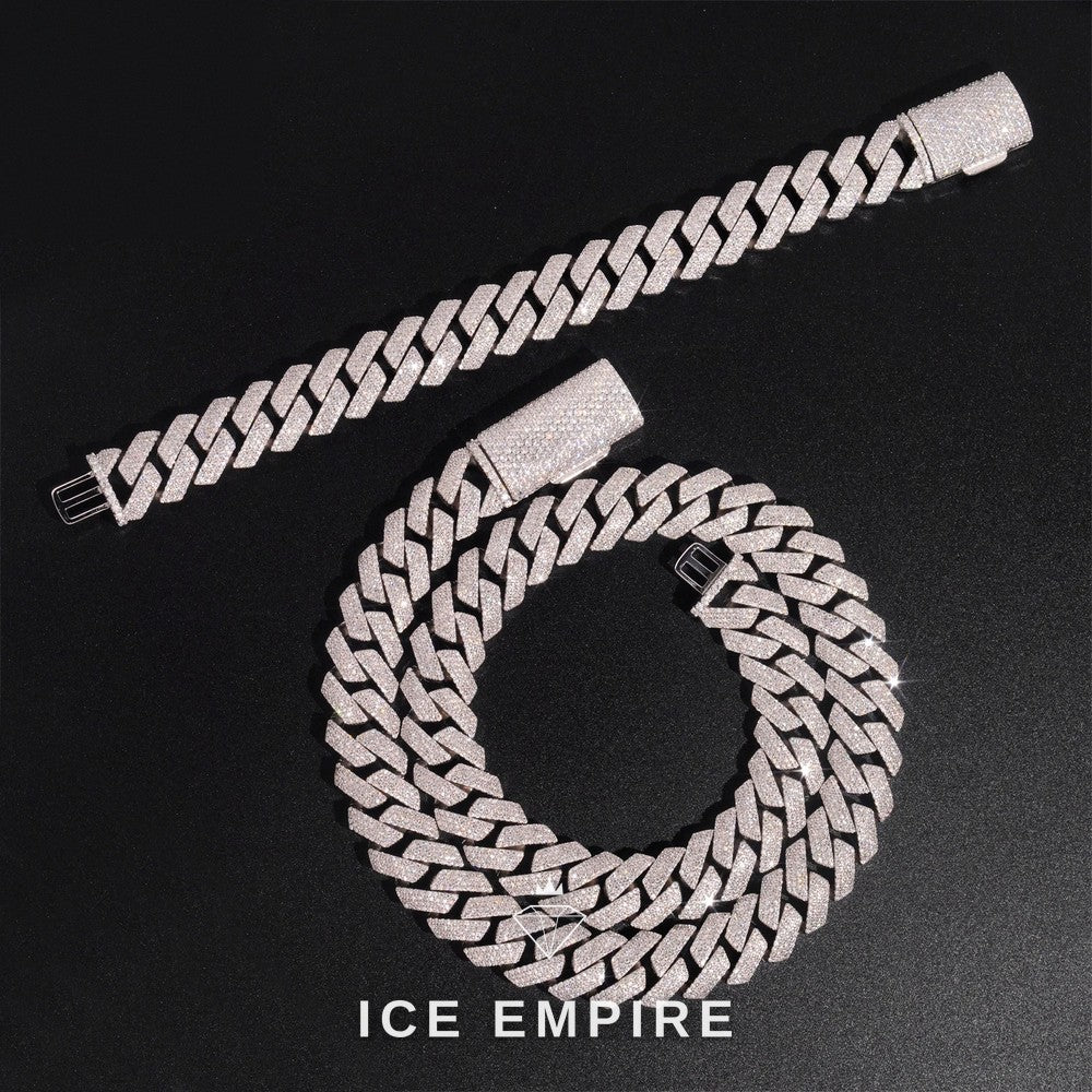 Iced Out Rose Gold Plated Moissanite Cuban Chain