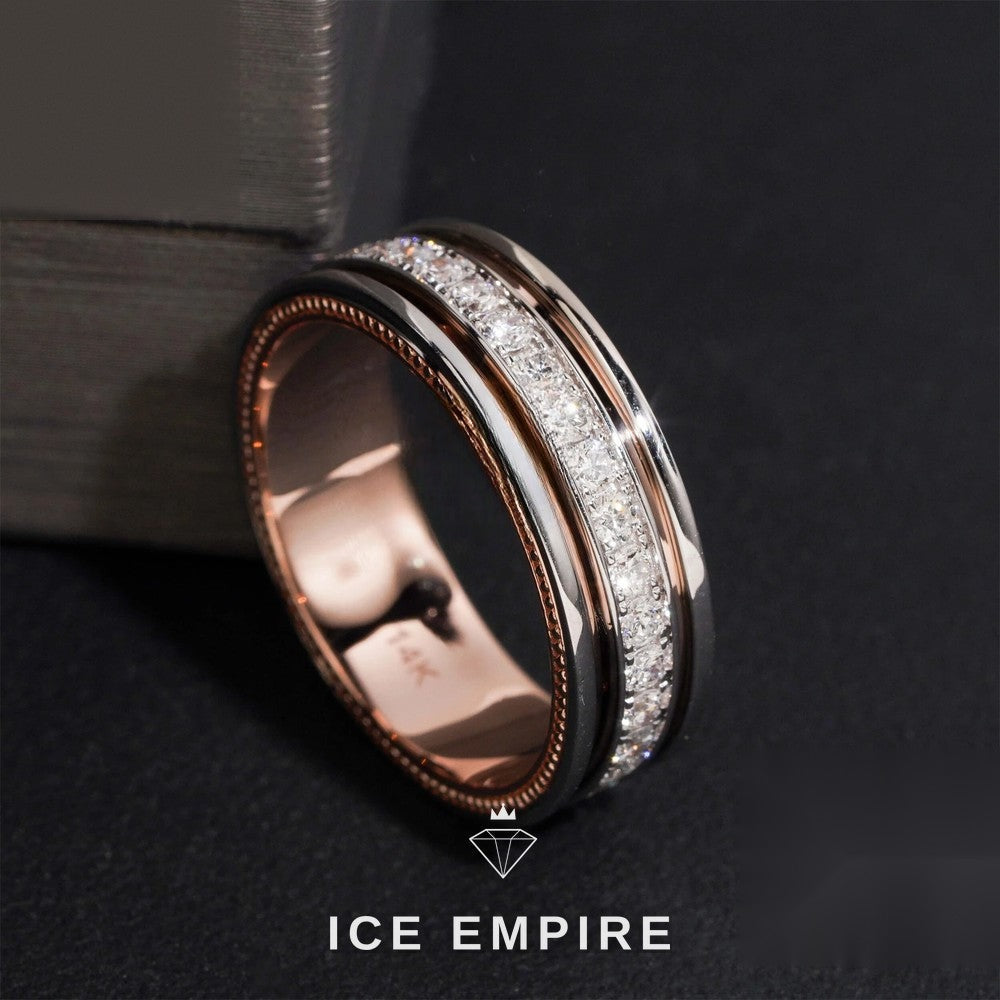 Iced Out Rose Gold Lab Grown Diamond Engagement Ring