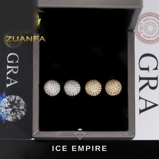 Iced Out 925 Silver Moissanite Earrings