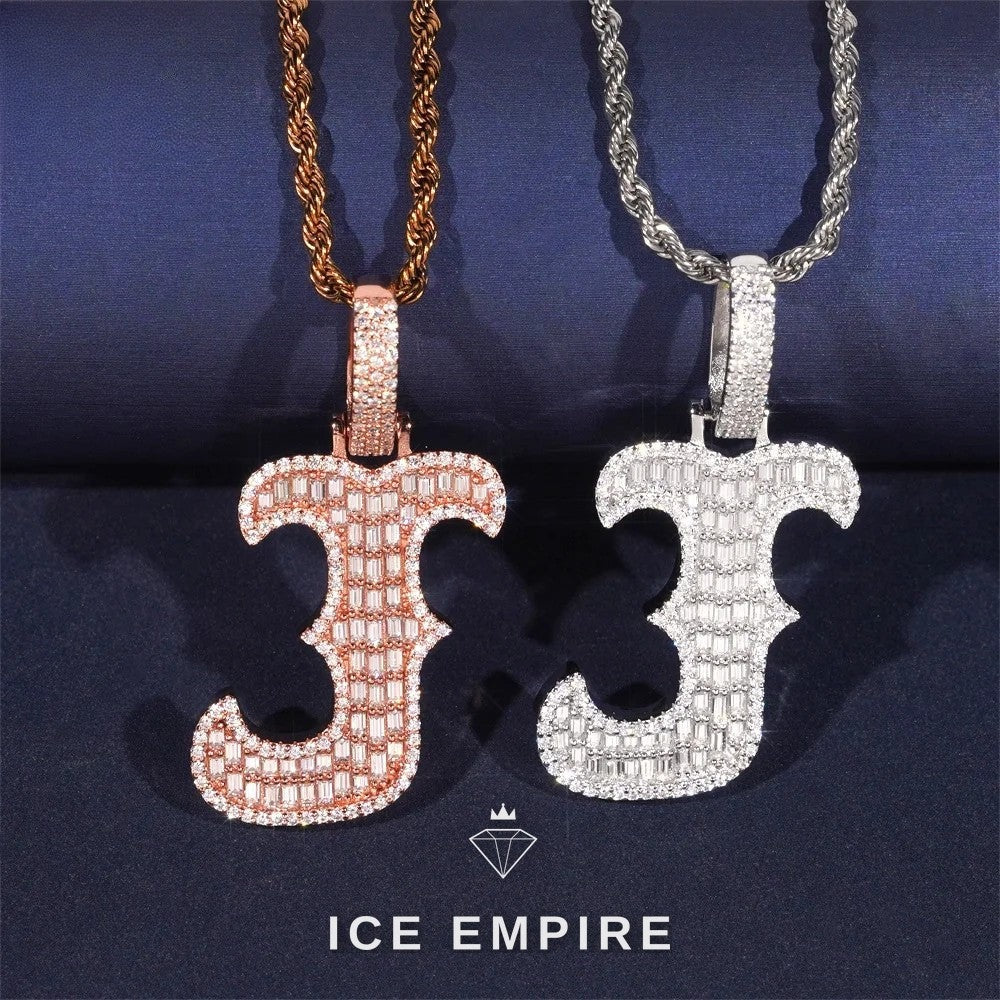 Iced Out Baguette Rose Gold Plated Moissanite Pendant