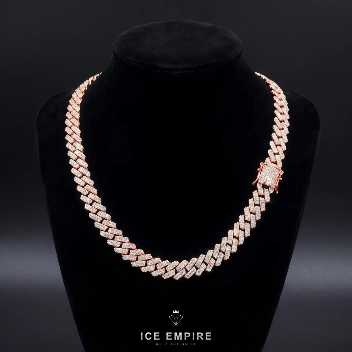 Iced Out Rose Gold Plated Moissanite Cuban Chain