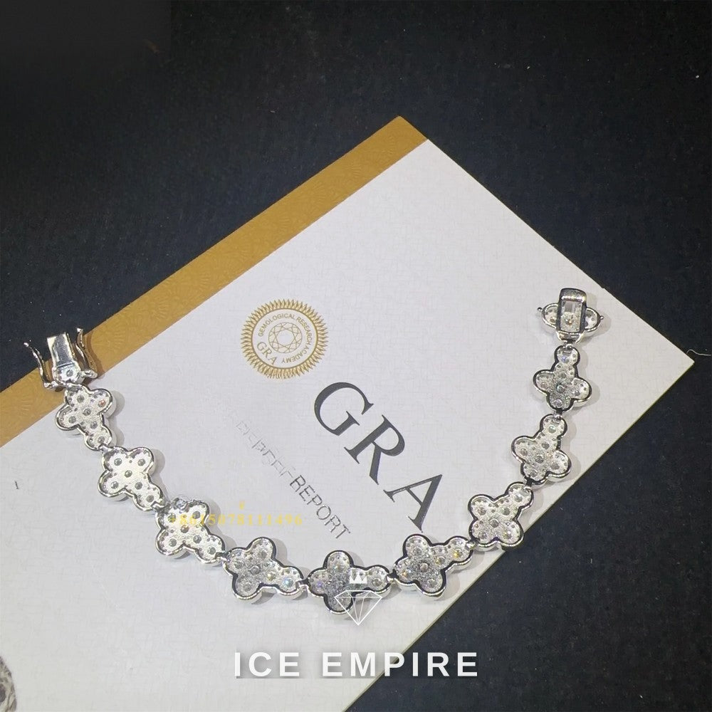 Iced Out Cross Rose Gold Plated Moissanite Cuban Chain