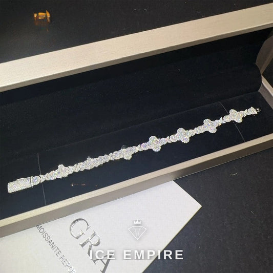 Iced Out Cross Rose Gold Plated Moissanite Cuban Chain