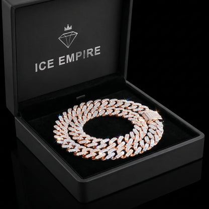 Iced Out Rose Gold Plated Moissanite Cuban Chain
