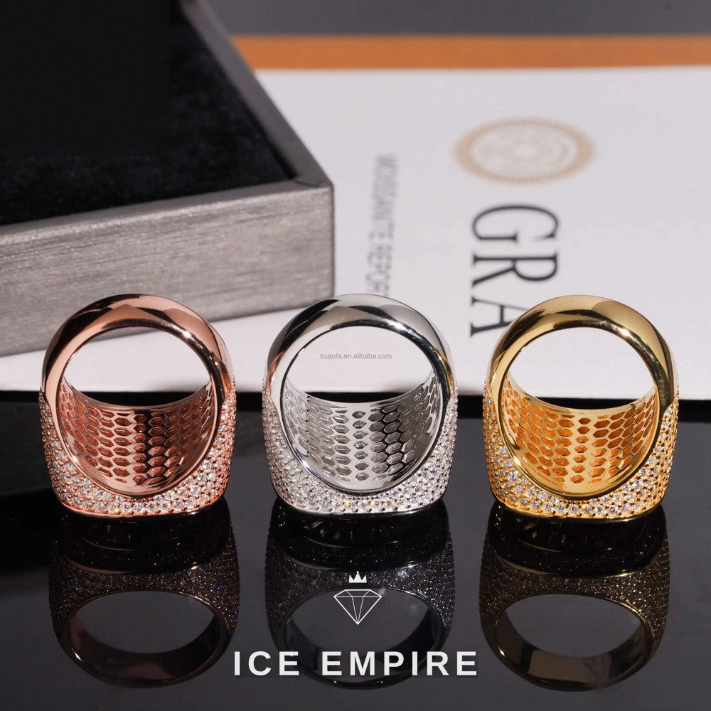 Iced Out Baguette 925 Silver Moissanite Ring