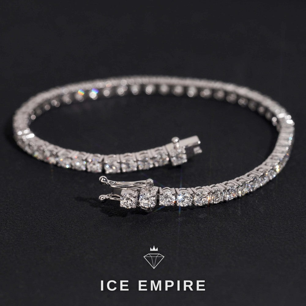 Iced Out 14K Gold Lab Grown Diamond Tennis Bracelet