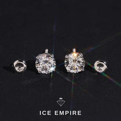 Iced Out 10K Gold Lab Grown Diamond Stud Earrings