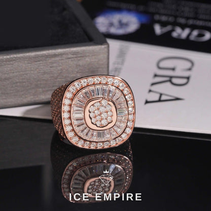 Iced Out Baguette 925 Silver Moissanite Ring