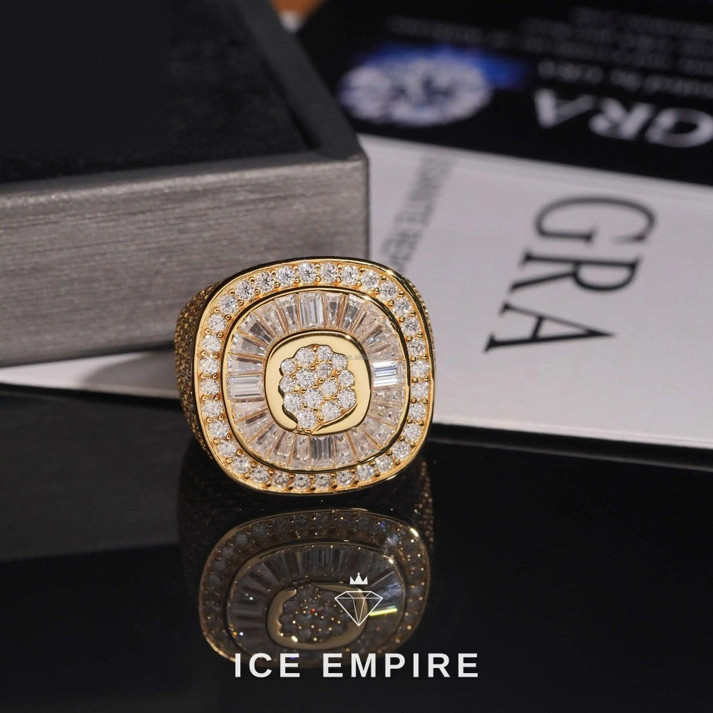 Iced Out Baguette 925 Silver Moissanite Ring