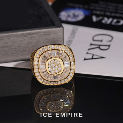 Iced Out Baguette 925 Silver Moissanite Ring