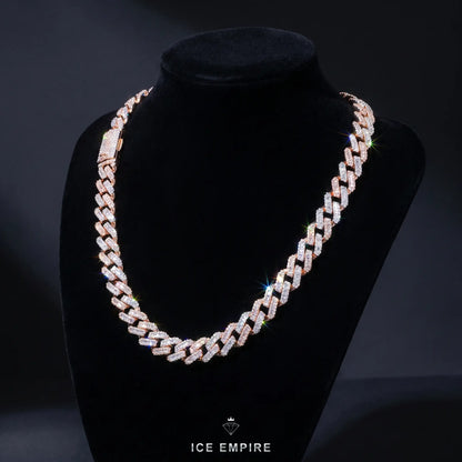 Iced Out Rose Gold Plated Moissanite Cuban Chain