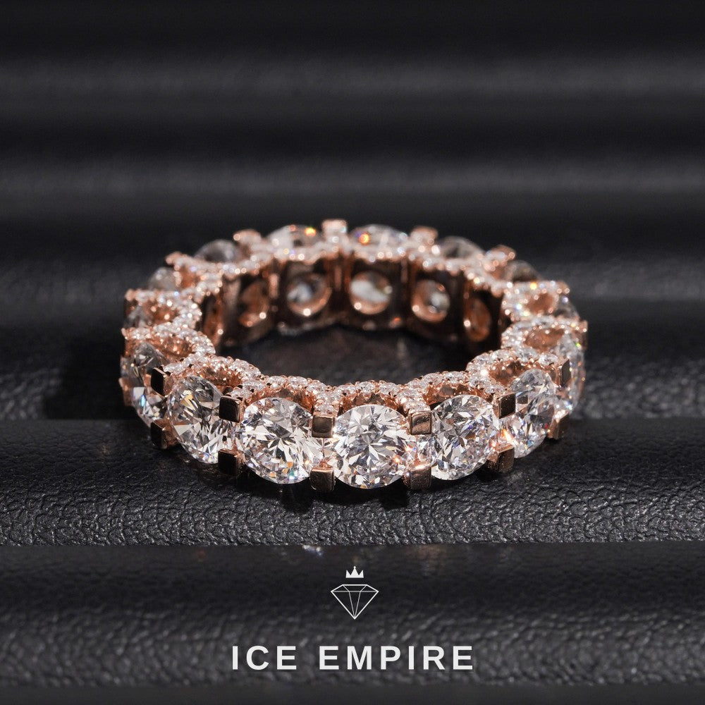 Iced Out Rose Gold Lab Grown Diamond Ring