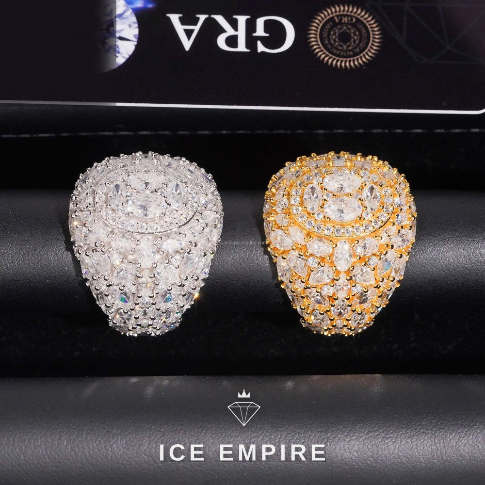 Iced Out 925 Silver Moissanite Ring