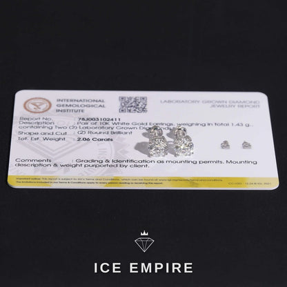 Iced Out 10K Gold Lab Grown Diamond Stud Earrings