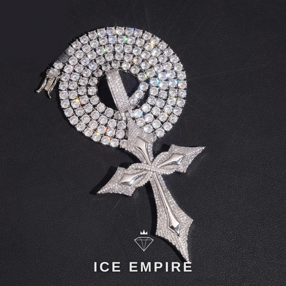 Iced Out Rose Gold Plated Moissanite Pendant